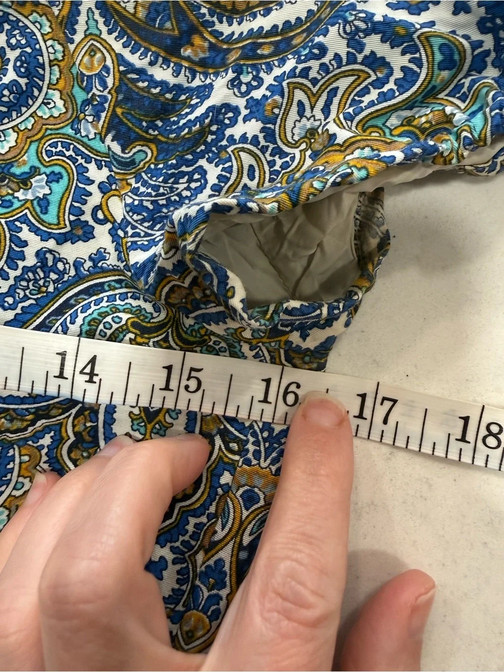 J.CREW Paisley Sheath Dress Blue White Size 2 Cap Sleeve Lined Zip Cotton
